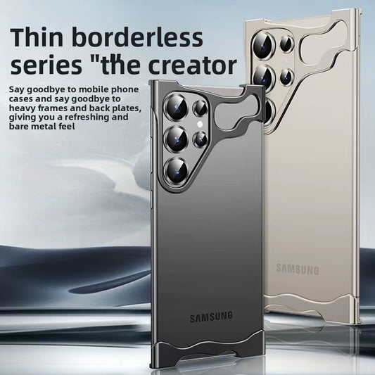 Frameless metal irregular four-corner anti-drop protective case