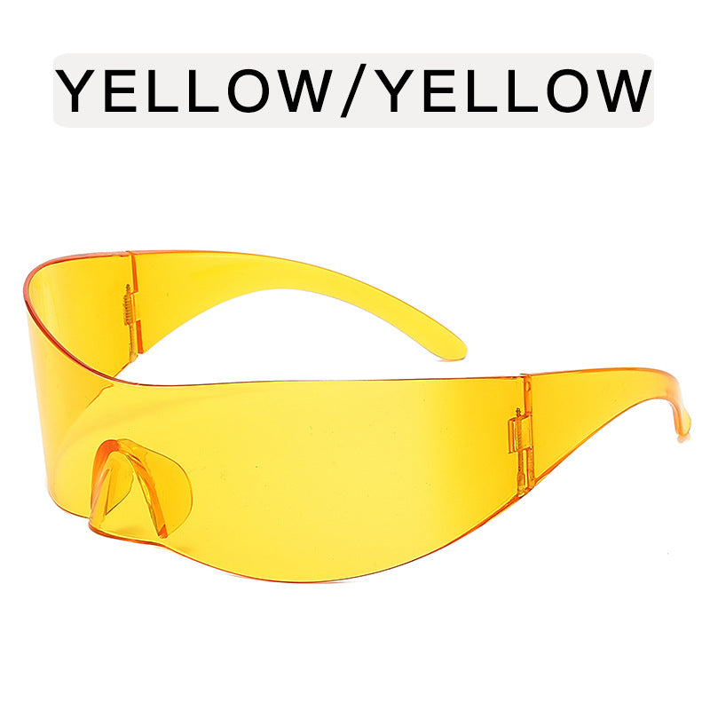 Frameless one-piece sunglasses