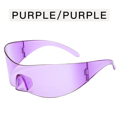 Frameless one-piece sunglasses