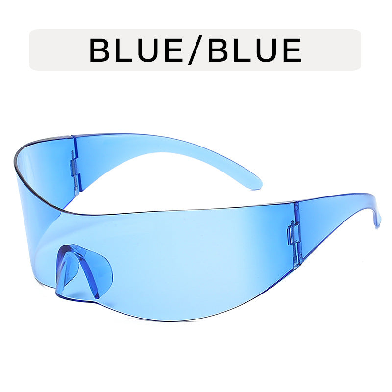 Frameless one-piece sunglasses