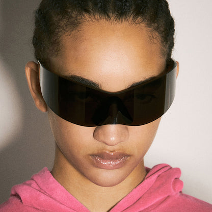 Frameless one-piece sunglasses