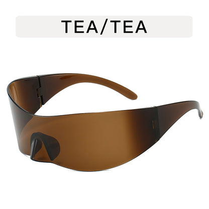 Frameless one-piece sunglasses