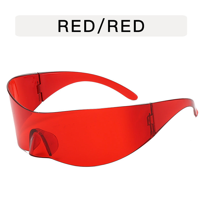 Frameless one-piece sunglasses