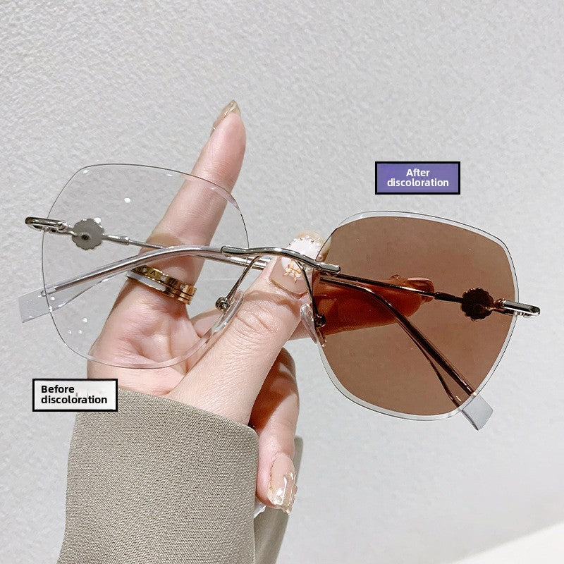 Frameless Photosensitive Color-Changing Sunglasses