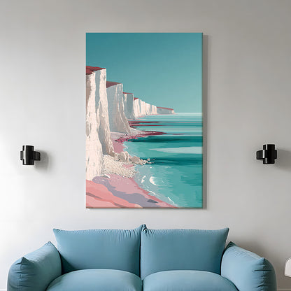 Frameless Scandinavian Landscape Oil Painting