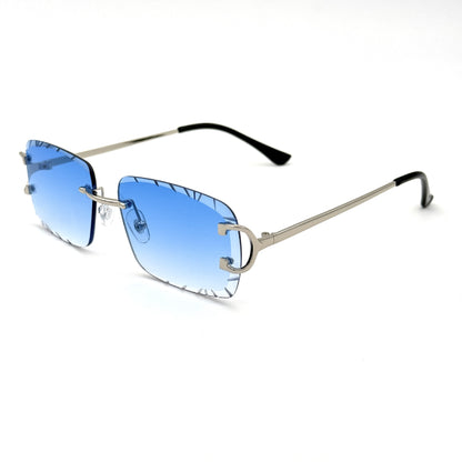 Frameless Square Metal Sunglasses UV400 Protection