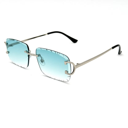 Frameless Square Metal Sunglasses UV400 Protection