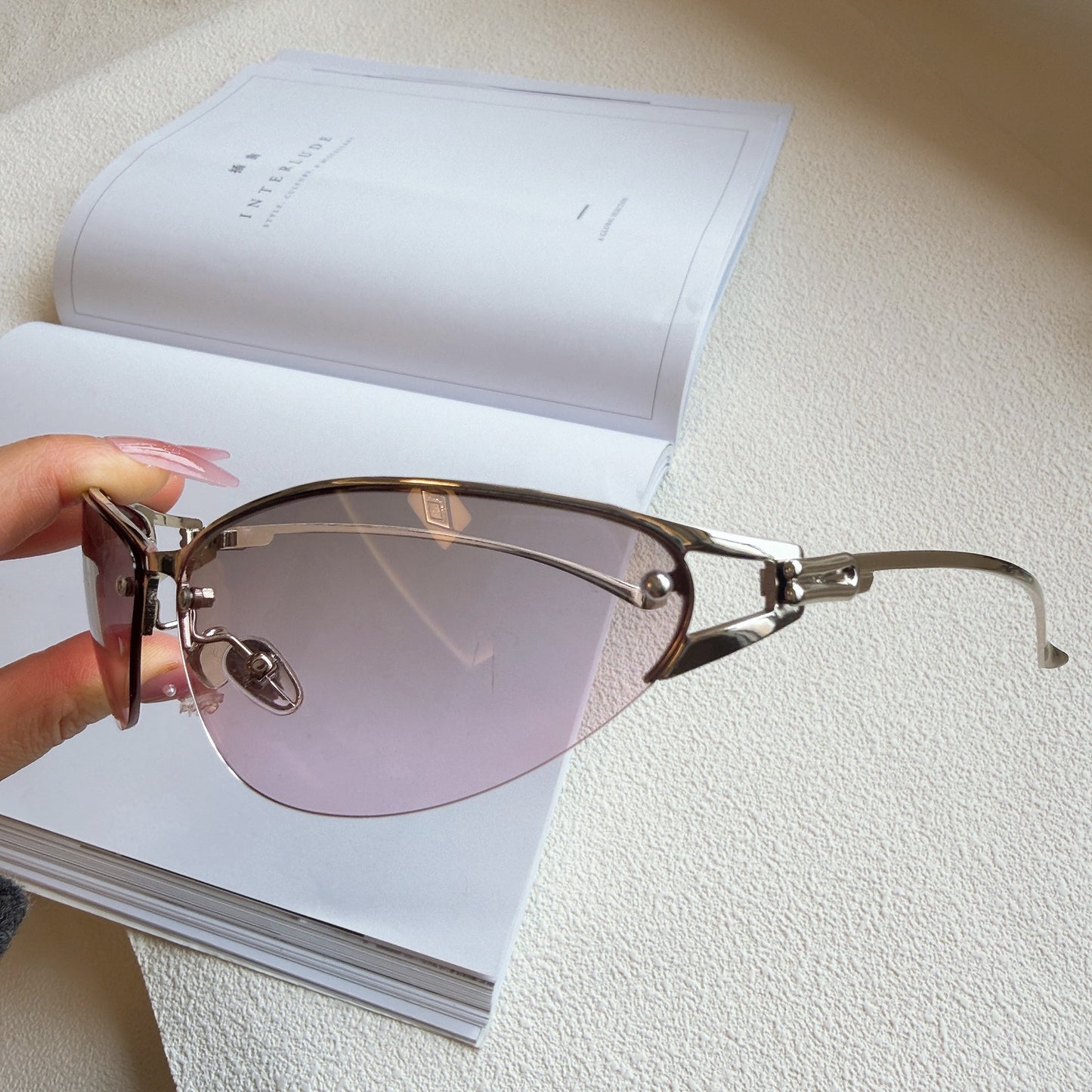 Frameless Tech Retro Sunglasses