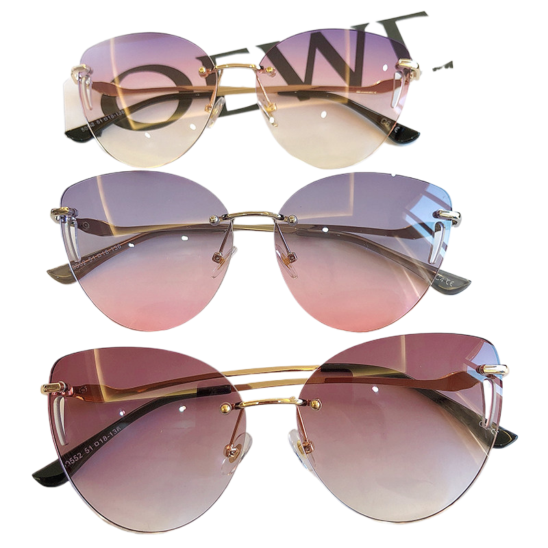 Frameless UV Protection Women Sunglasses Driving Glasses