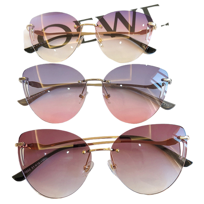 Frameless UV Protection Women Sunglasses Driving Glasses