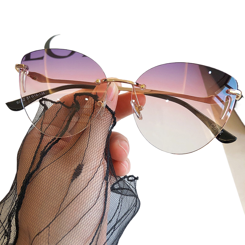 Frameless UV Protection Women Sunglasses Driving Glasses