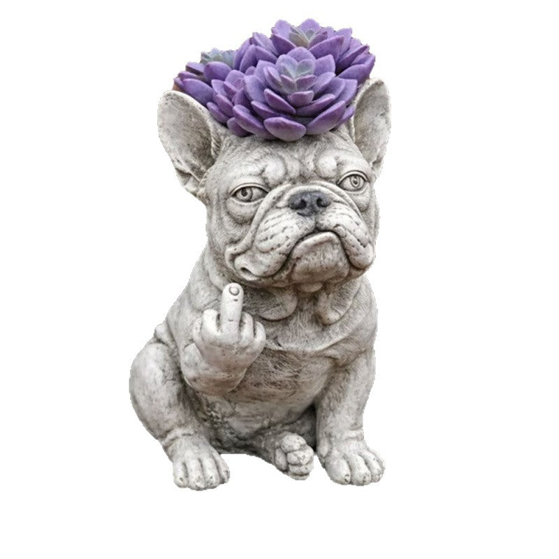 French Bulldog Resin Planter Garden Decor