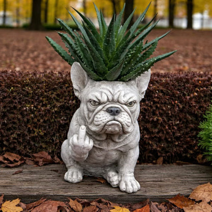 French Bulldog Resin Planter