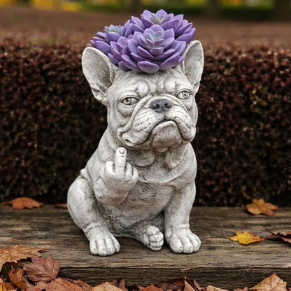 French Bulldog Resin Planter