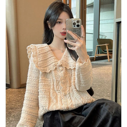 French Doll Style Knit Cardigan