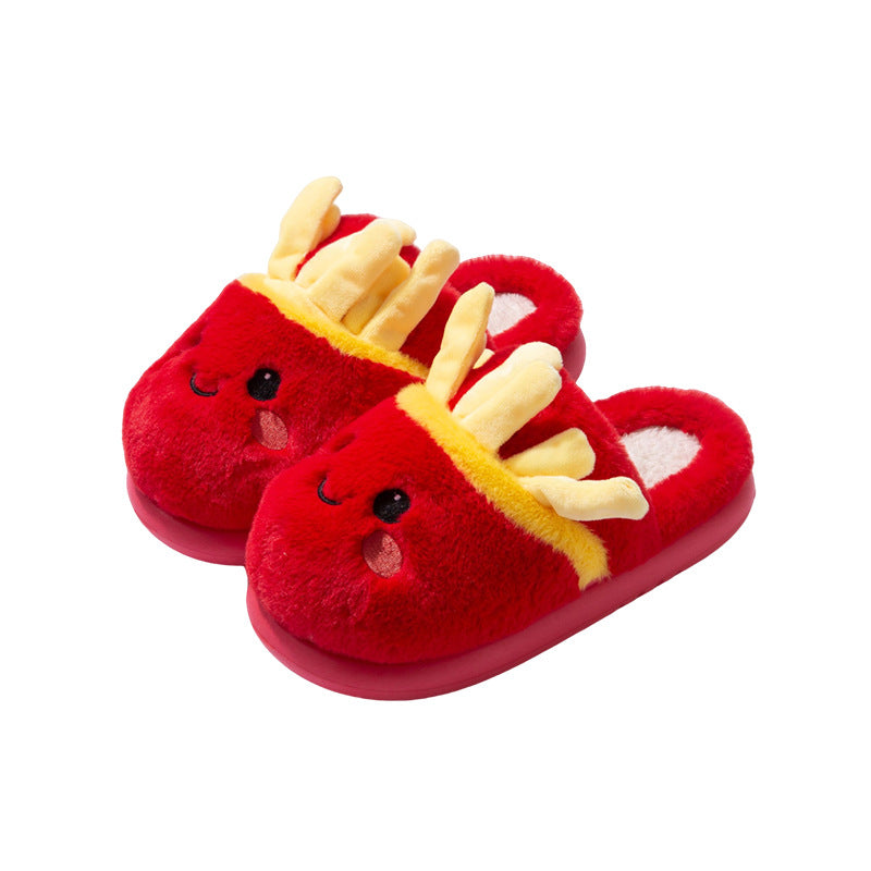 French fries rolls and plush slippers