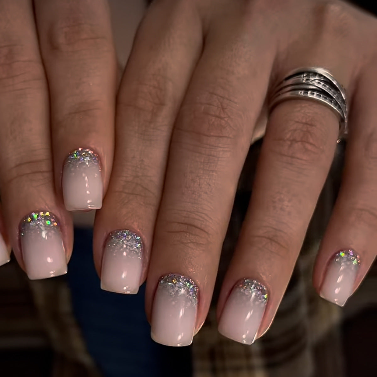 French Glitter Nail Patches
