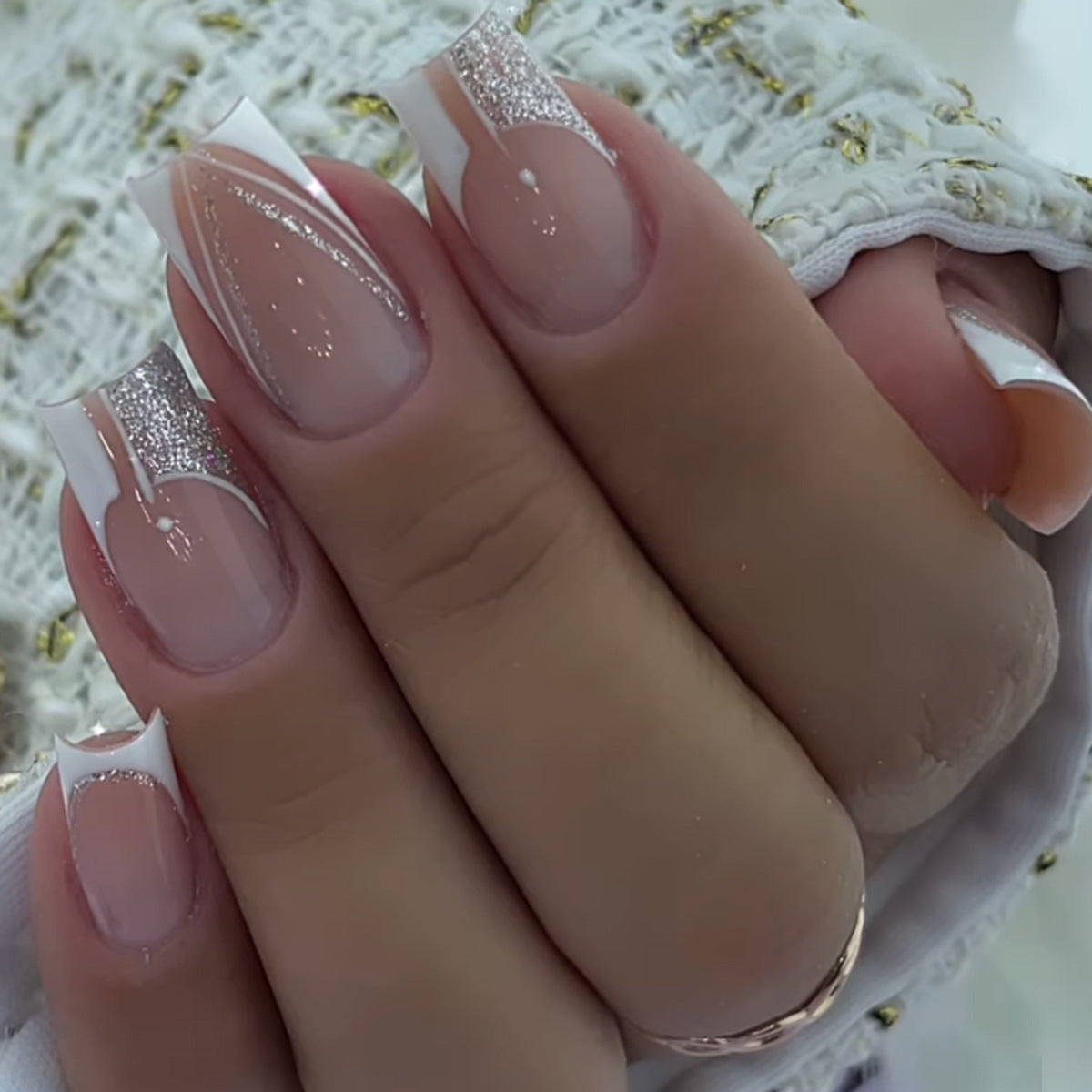 French Glitter Nail Patches