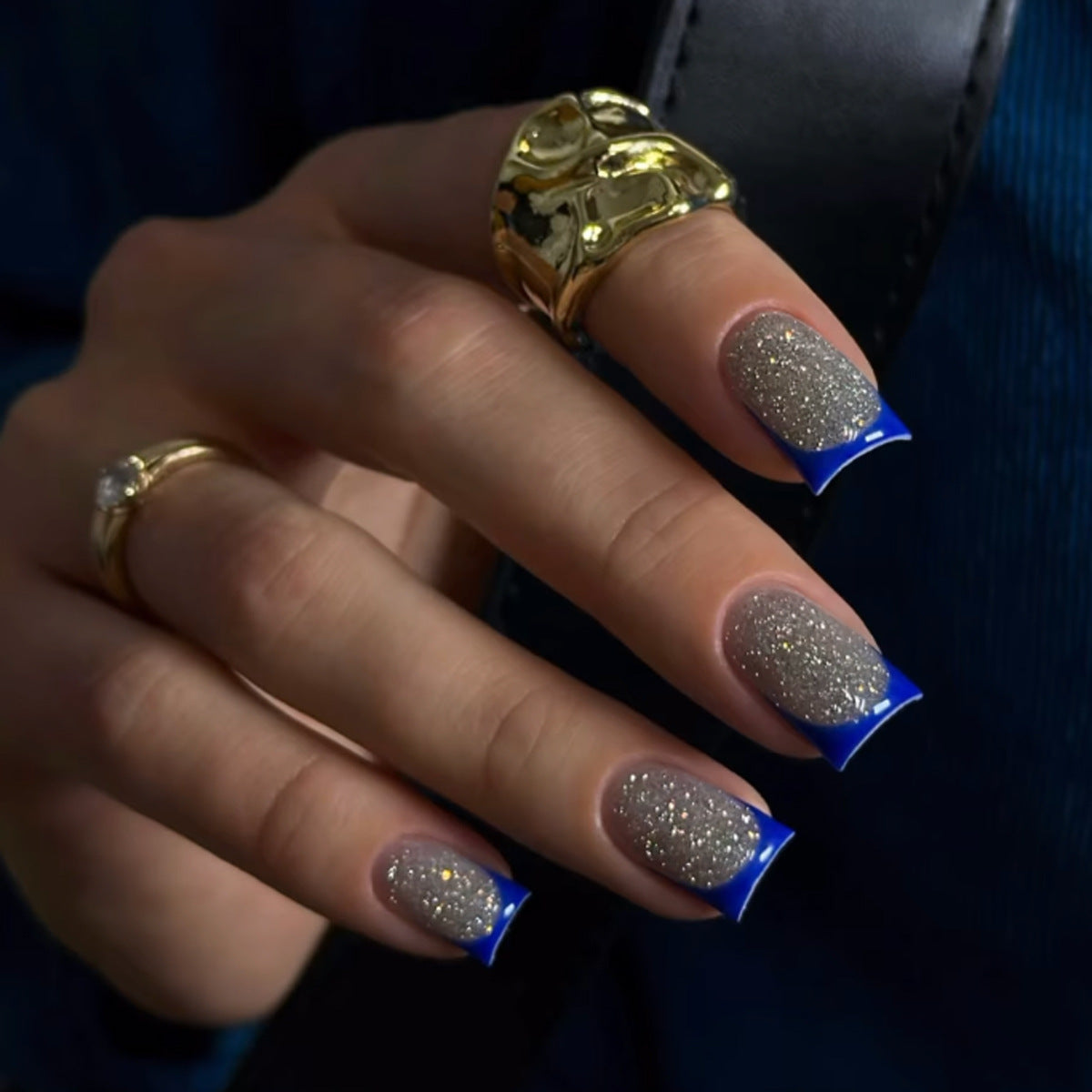 French Glitter Nail Patches