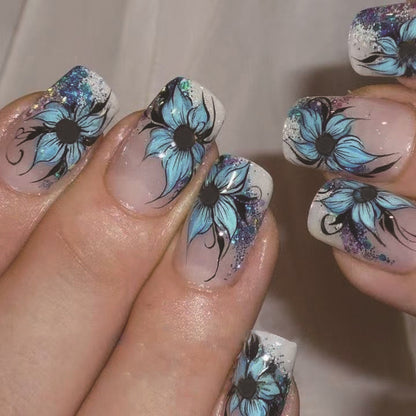 French Glitter Nail Patches