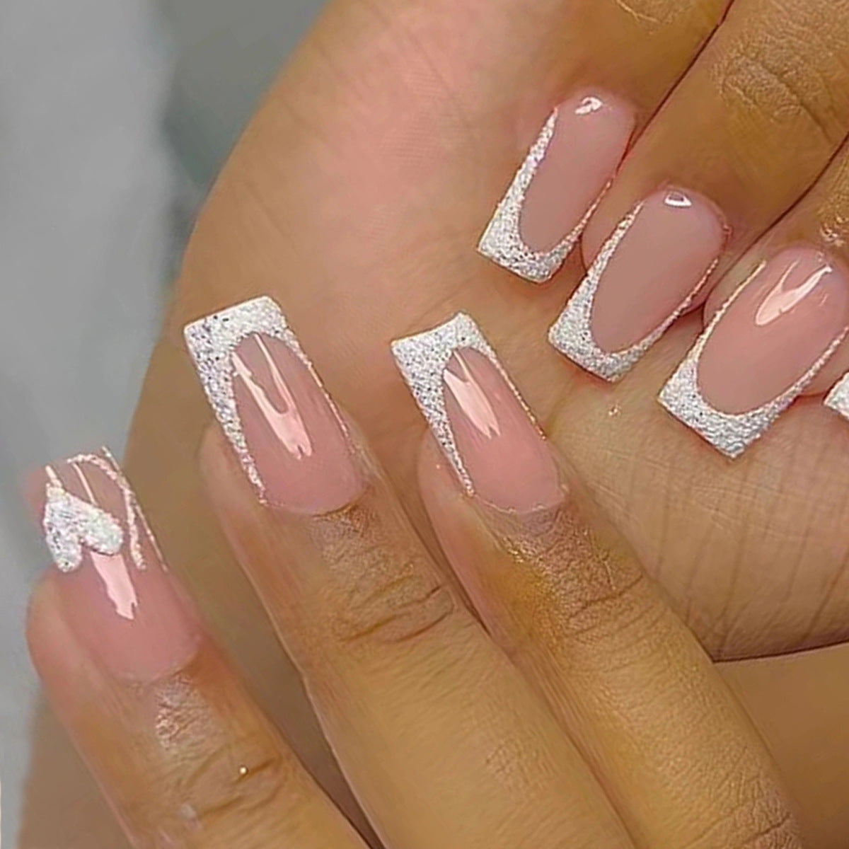 French Glitter Nail Patches