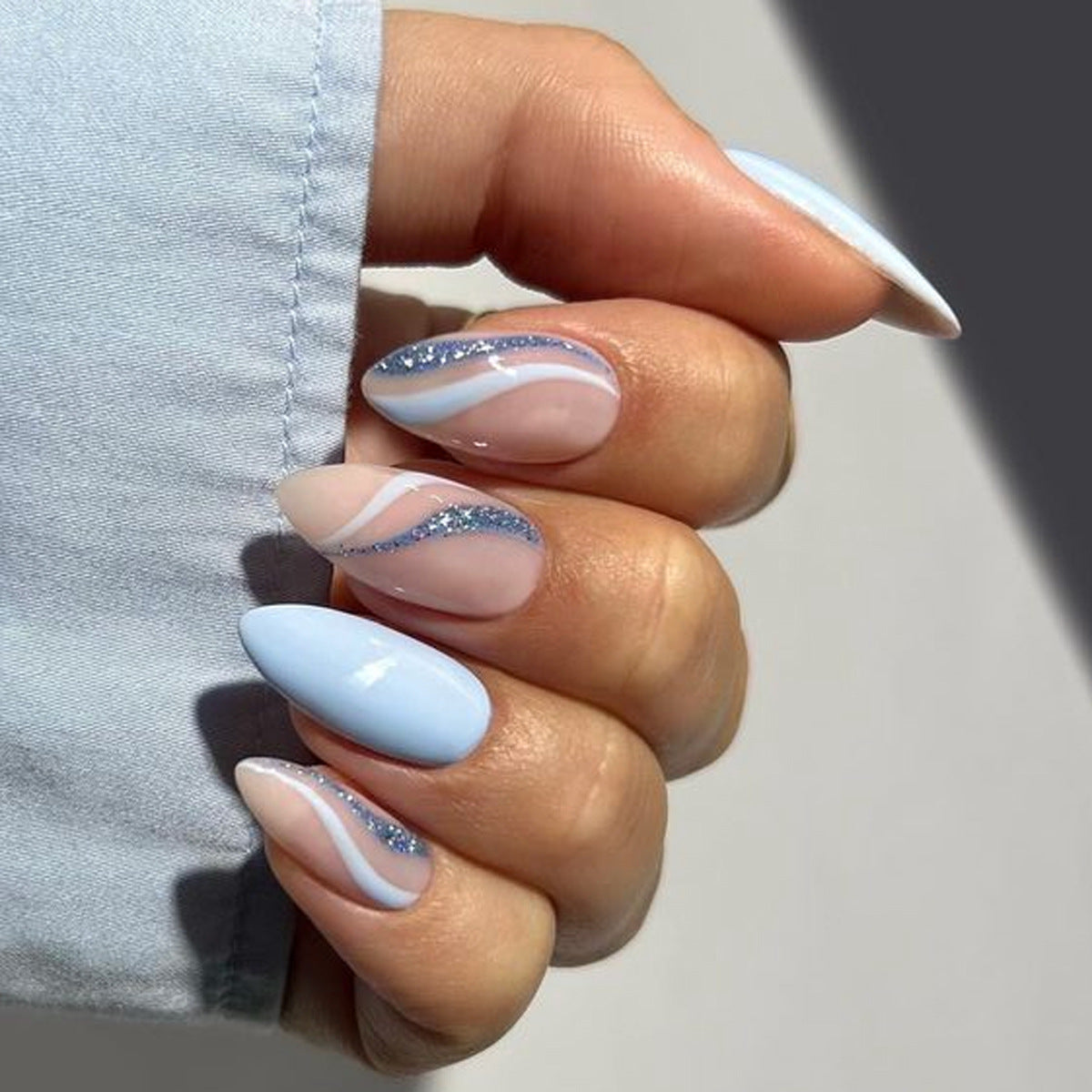 French Glitter Nail Patches