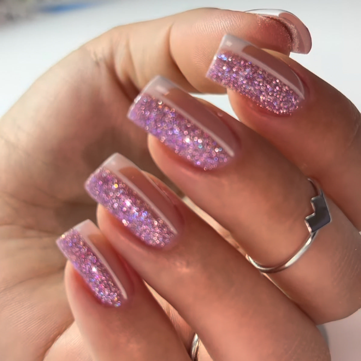 French Glitter Nail Patches