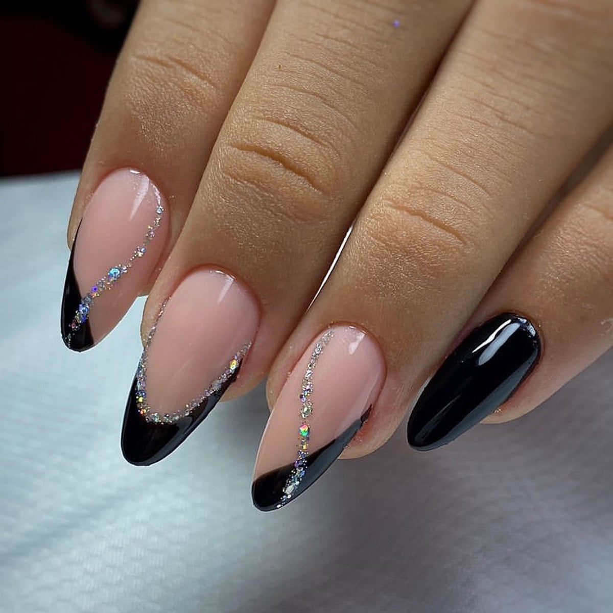 French Glitter Nail Patches