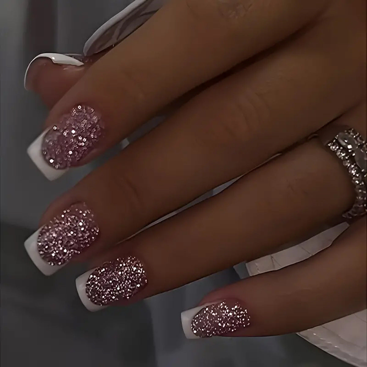 French Glitter Nail Patches
