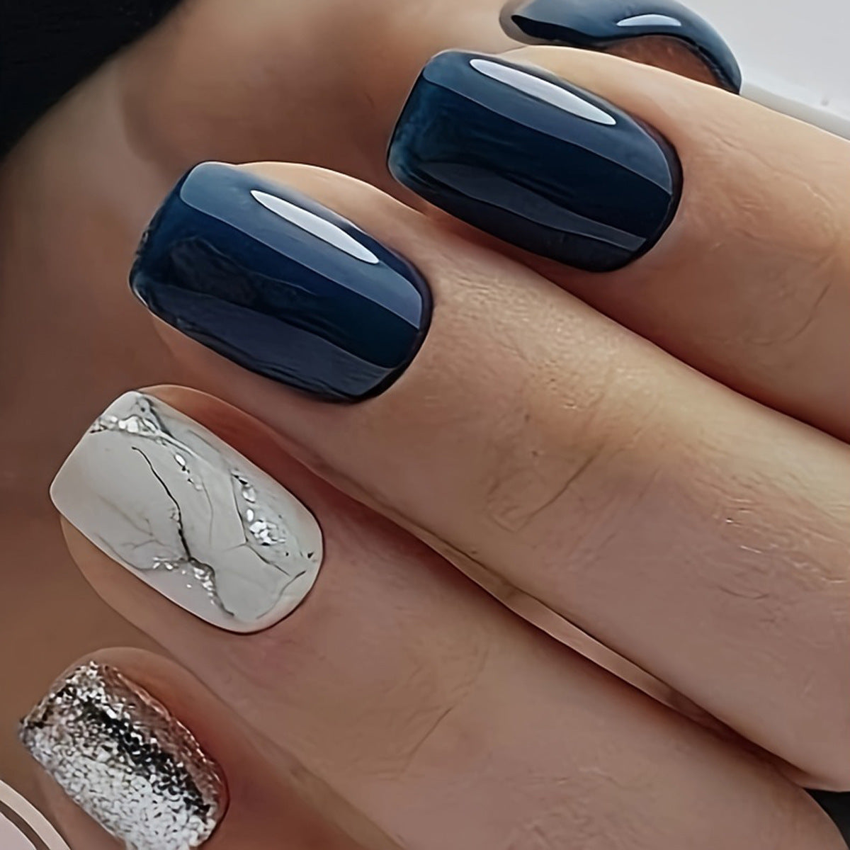 French Glitter Nail Patches