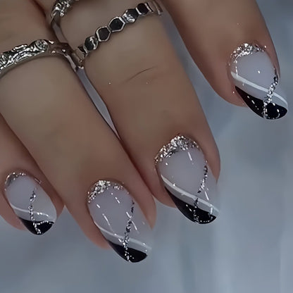 French Glitter Nail Patches