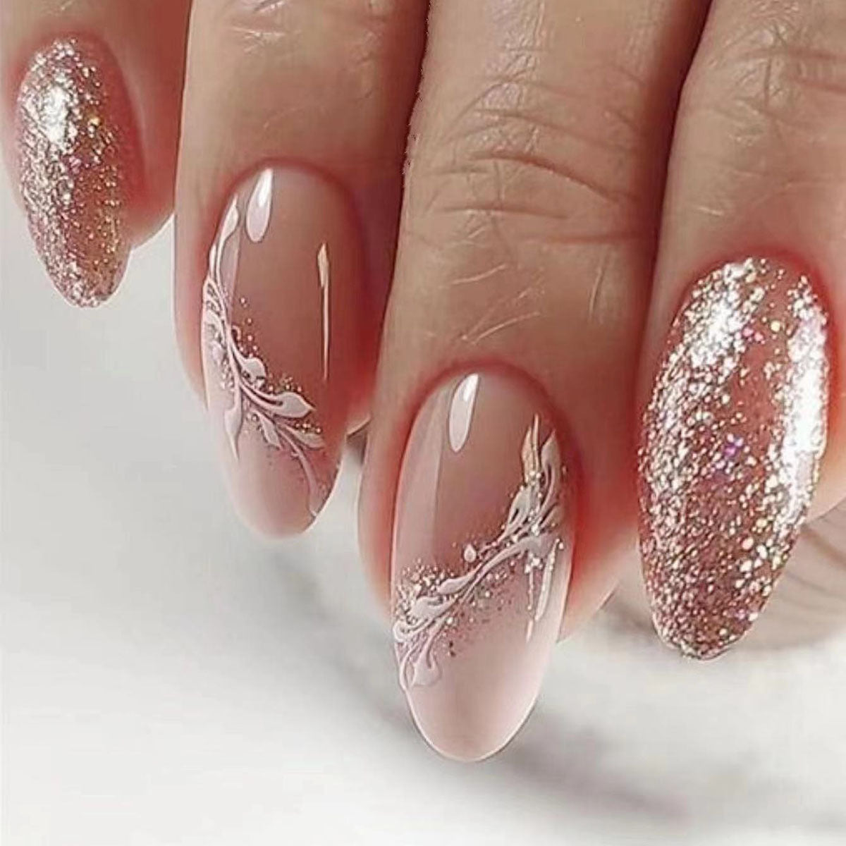 French Glitter Nail Patches