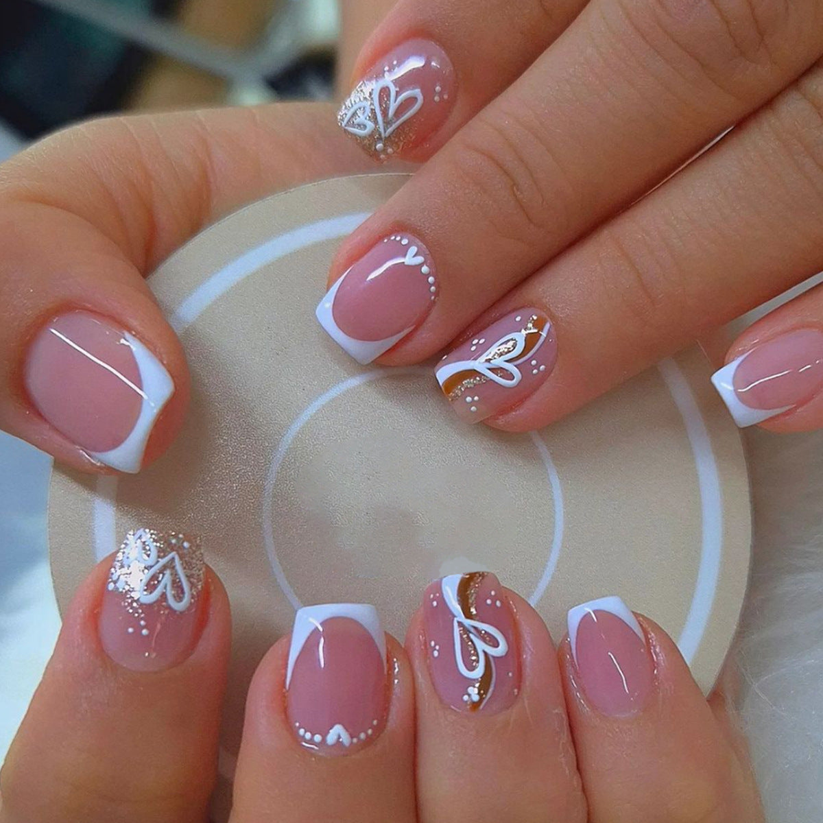 French Glitter Nail Patches