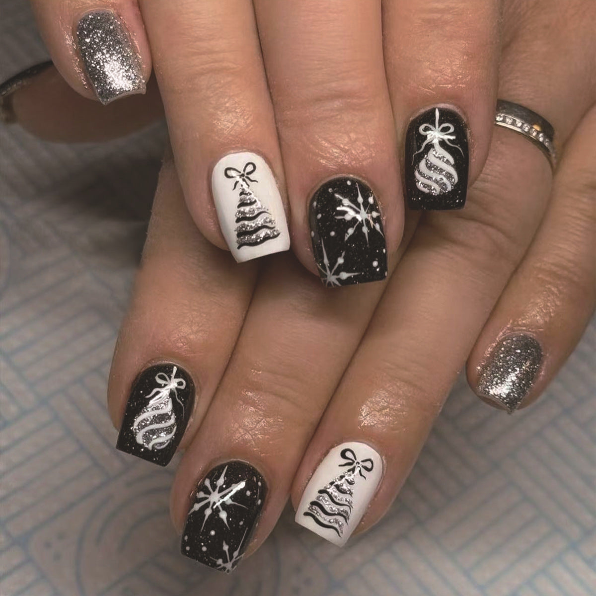 French Glitter Nail Patches