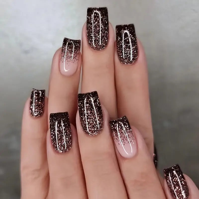 French Glitter Nail Patches