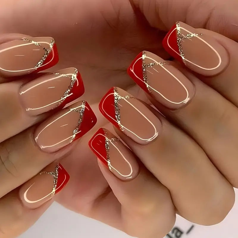 French Glitter Nail Patches
