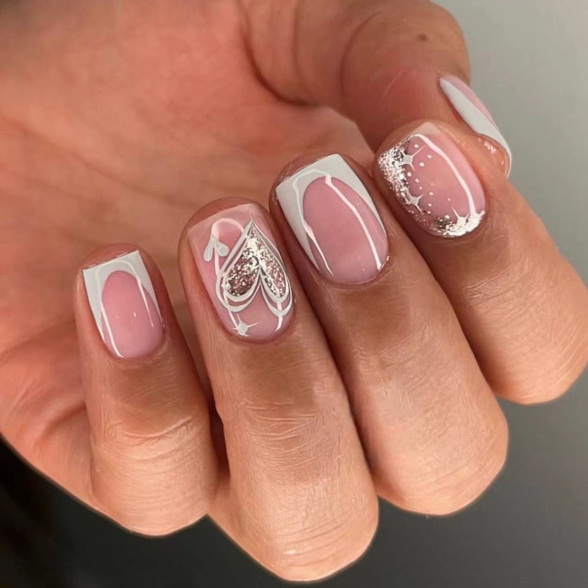 French Glitter Nail Patches