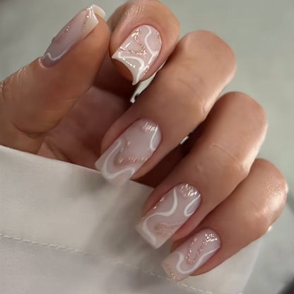 French Glitter Nail Patches