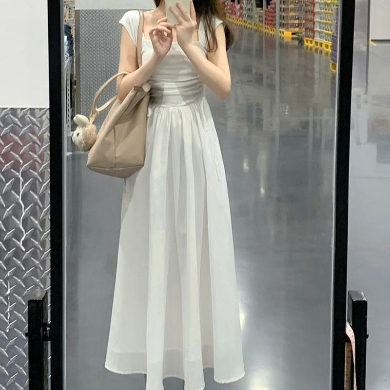 French High-End Elegant Waist Slimming Long Dress