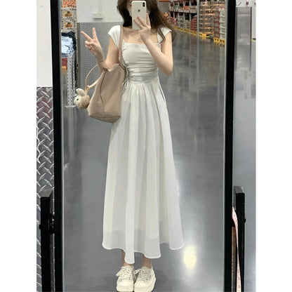 French High-End Elegant Waist Slimming Long Dress