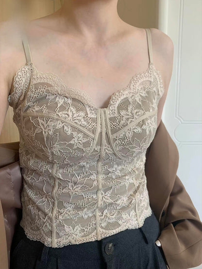 French Lace Camisole with Chest Pads