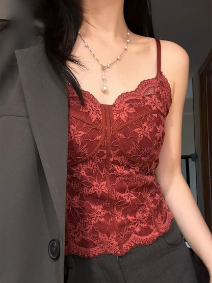 French Lace Camisole with Chest Pads