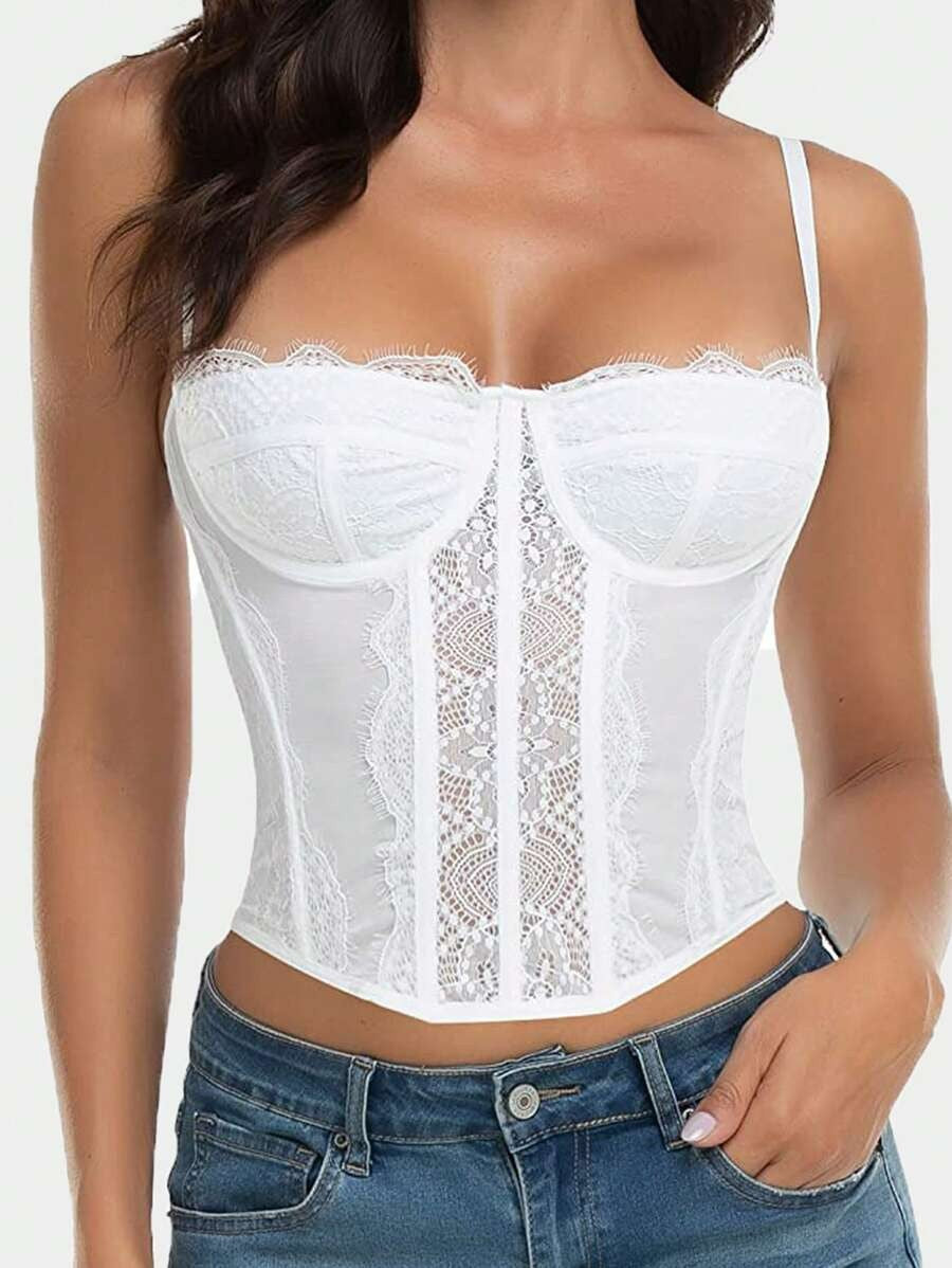 French Lace Fishbone Push-Up Corset Sexy Lingerie