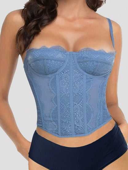 French Lace Fishbone Push-Up Corset Sexy Lingerie