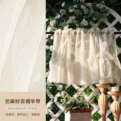 French Lace Gauze Curtain with Velcro or Rod Pocket