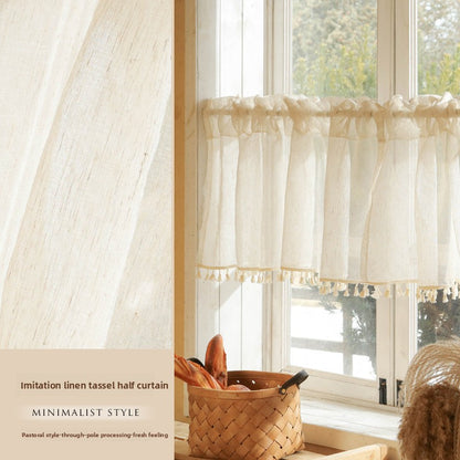 French Lace Gauze Curtain with Velcro or Rod Pocket