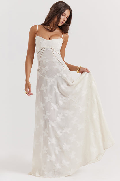 French Lace Sling Dress Women's Elegant Long Skirt