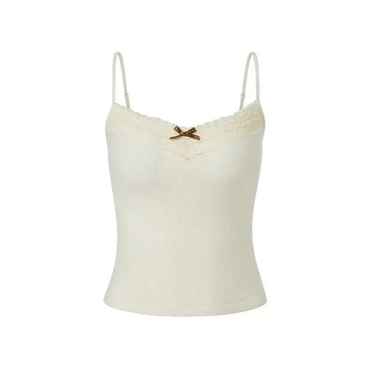 French Lace Trim Camisole with Chest Pad