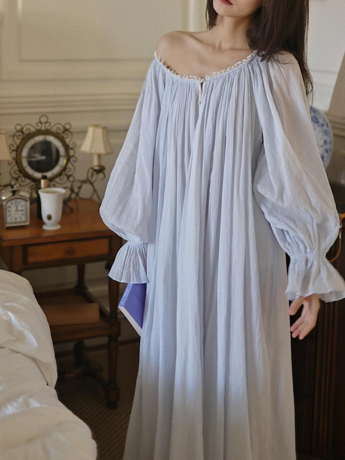 French lace-trimmed nightgown