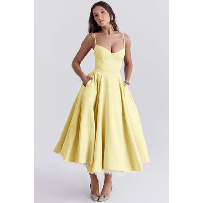 French Mesh Double Layer Suspender Dress
